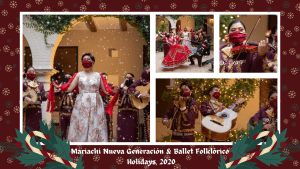 Collage of Mariachi photos placed in the appearance of a holiday card