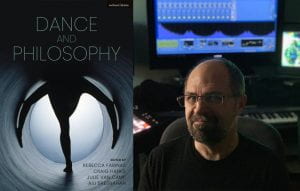 cover of "Dance and philosophy" and headshot of Senior Lecturer Richard Hall